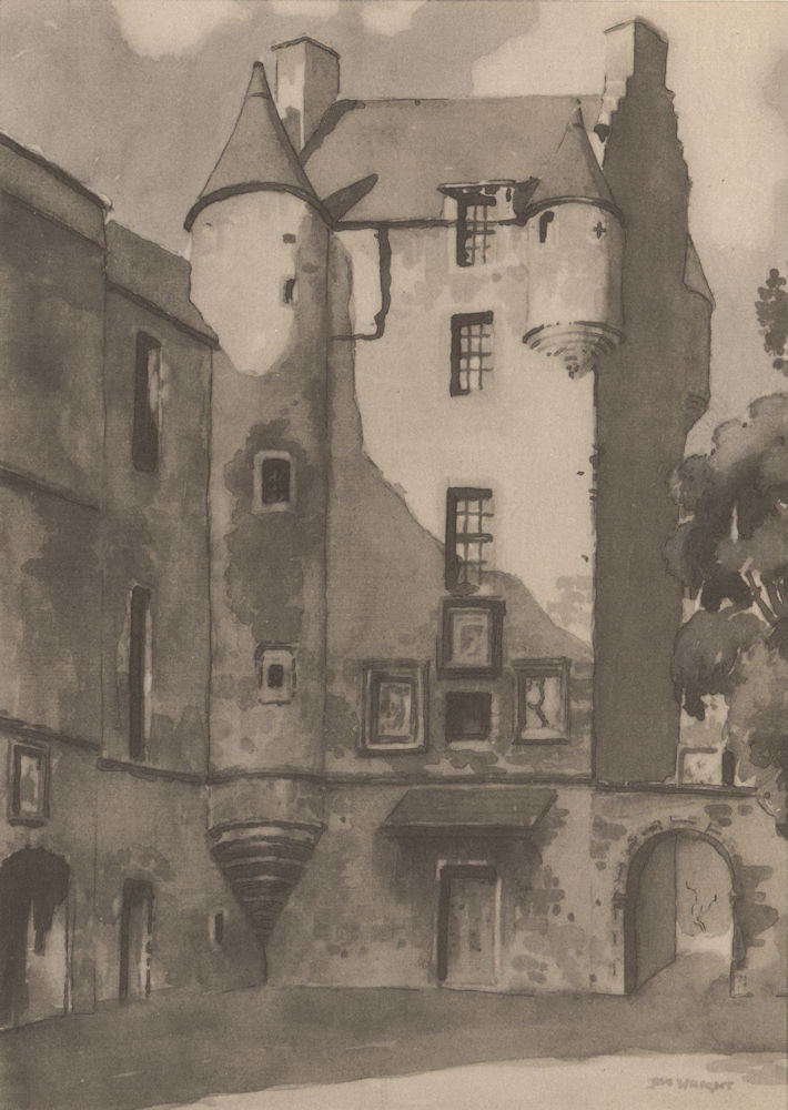 FERNIEHIRST. Ferniehirst Castle. Scotland. By James Wright 1952 old print